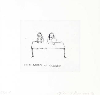 Tracey Emin (British 1963-), 'Closed', 2013: Tracey Emin (British 1963-), 'Closed', 2013, etching on Somerset soft white paper, signed, titled, dated and numbered from an edition of 200 in pencil; sheet: 38 x 36.5cm ARR