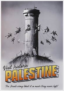 Banksy (British 1974-), 'Visit Historic Palestine',: Banksy (British 1974-), 'Visit Historic Palestine', 2018, offset lithograph in colours on paper; sheet: 70 x 50cm ARR