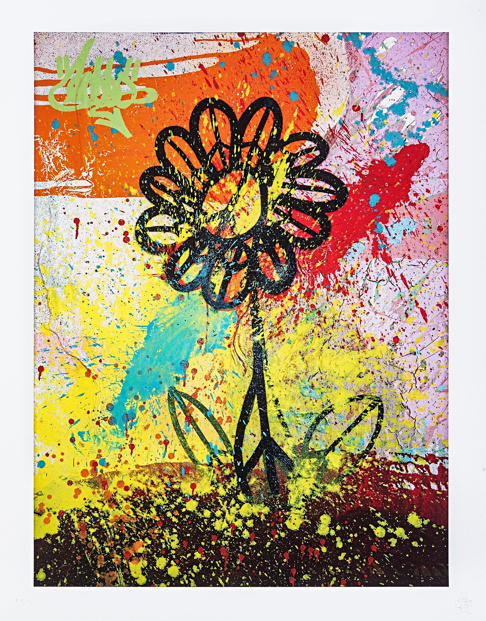 ROBBO (British 1969-2014), 'OK Petal': ROBBO (British 1969-2014), 'OK Petal', giclee print on 308 gsm hahnemuhle paper, numbered from an edition of 50 in pencil, published by Pure Evil Gallery; sheet: 77.5 x 61cm ARR