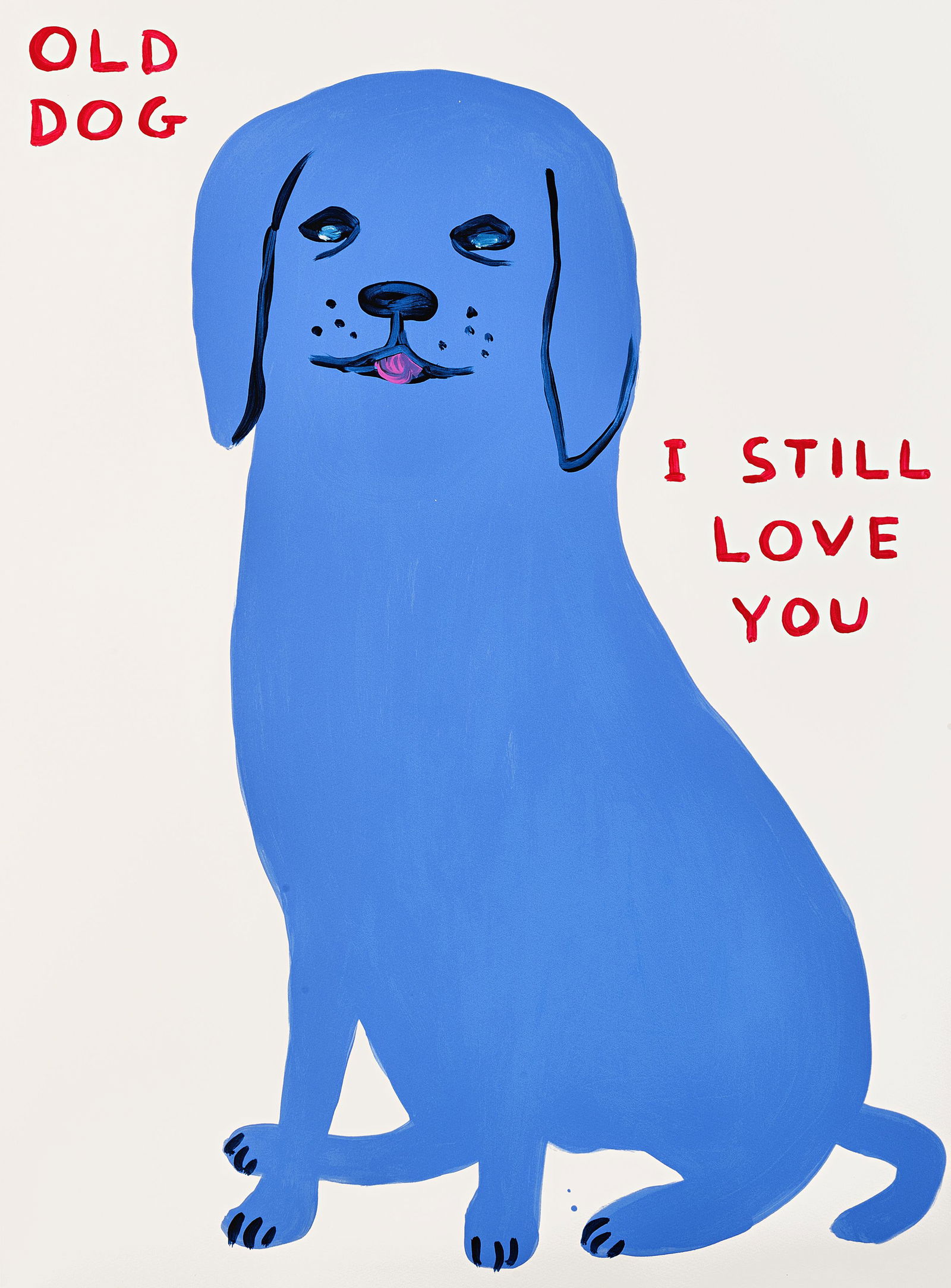David Shrigley (British 1968-), 'Untitled (Old Dog)',: David Shrigley (British 1968-), 'Untitled (Old Dog)', 2021, screenprint in colours on 400gsm Somerset Tub Sized paper, signed, dated and numbered from an edition of 125 in pencil verso, published by S