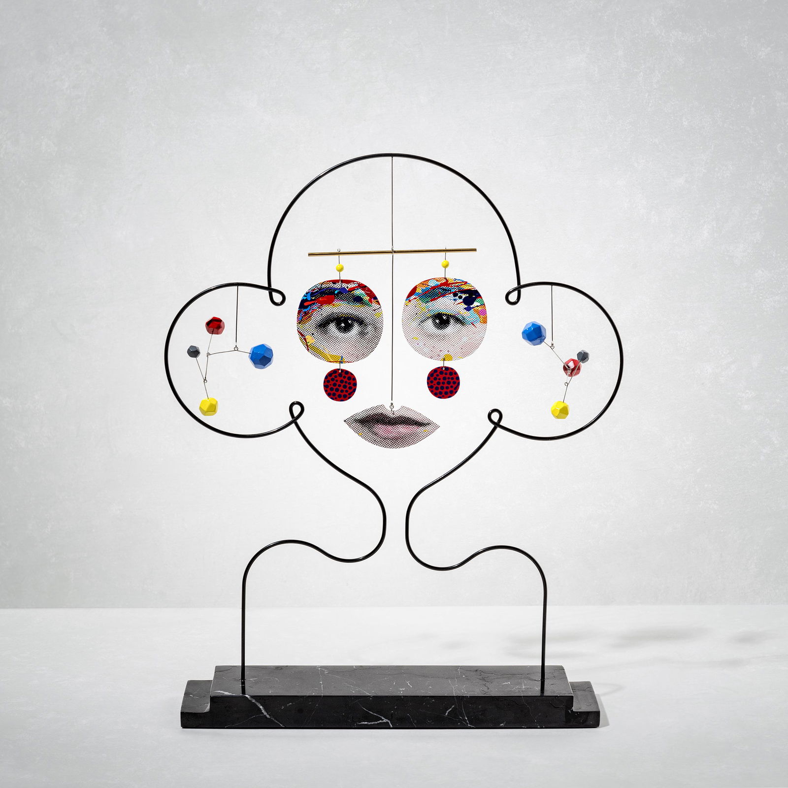 Paul Insect (British 1970-), 'Motion Alone', 2021: Paul Insect (British 1970-), 'Motion Alone', 2021, mixed media sculpture with marble base, signed and numbered from an edition of 100 to the underside of the base, published by Ding Dong Takuhaibin; H