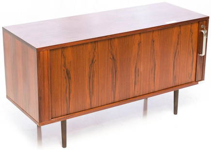 Danish mid-century sliding filing cabinet, Team Rosfeld: 26.5" tall x 47.5" wide x 18" deep