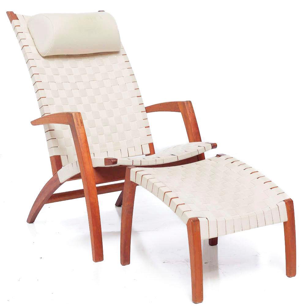 Retro beech armchair with ottoman by Bill Potter for: 39" tall x 21" wide