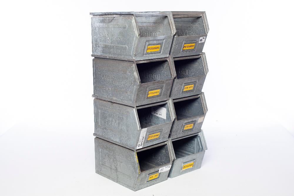 Set of 8 galvanized metal crates: 8 tall x 13.5 wide/ each
