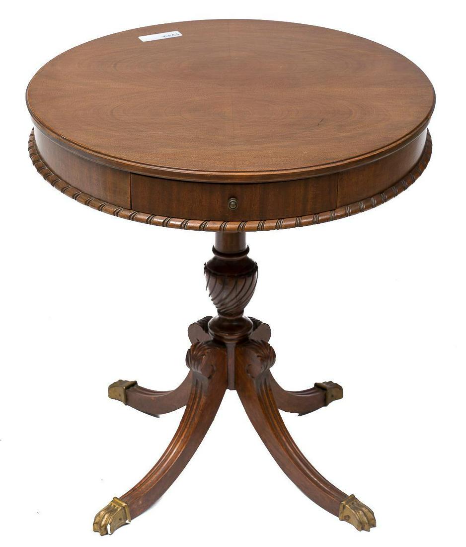 Georgian-style splay-legged side table: 30" tall x 27" diameter