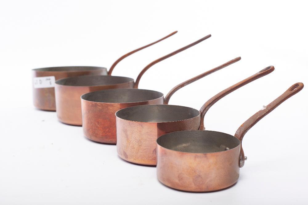 Set of 5 copper pots: 16 wide