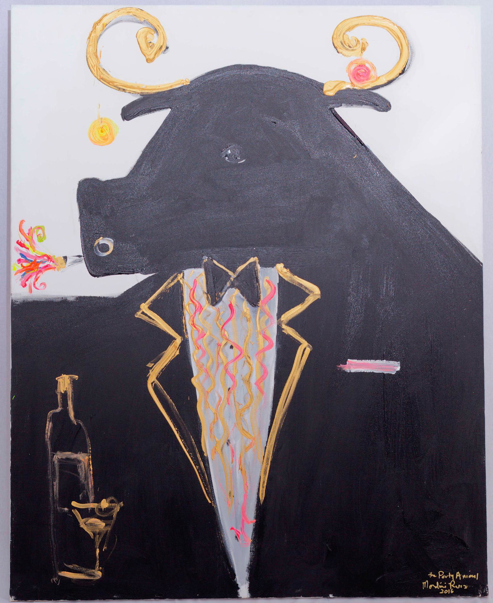 Franco Mondini-Ruiz, "The Party Animal", 2016, 60" tall: 60" tall x 48" wide