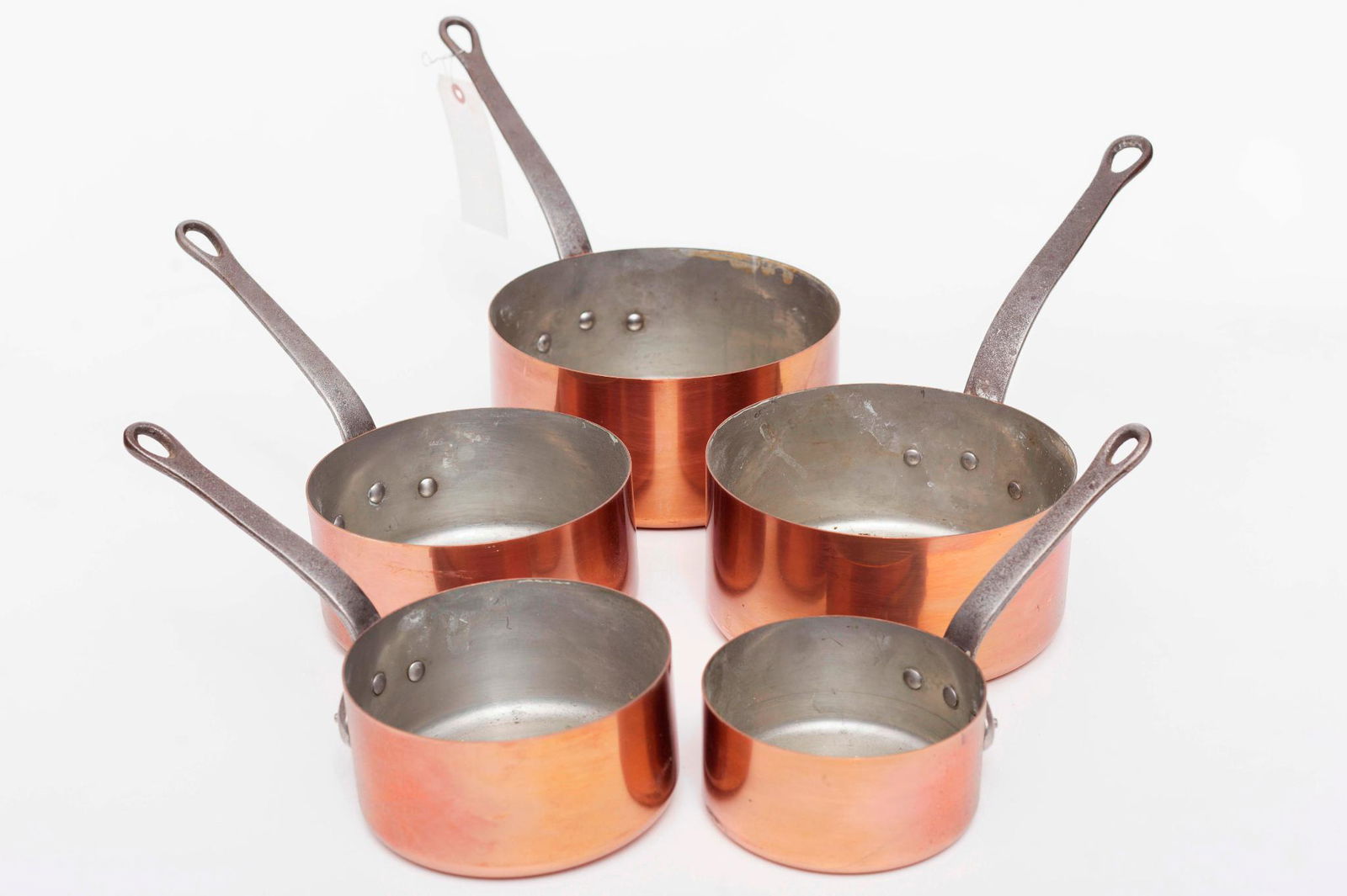 Set of 5 copper pots (1 of 2)