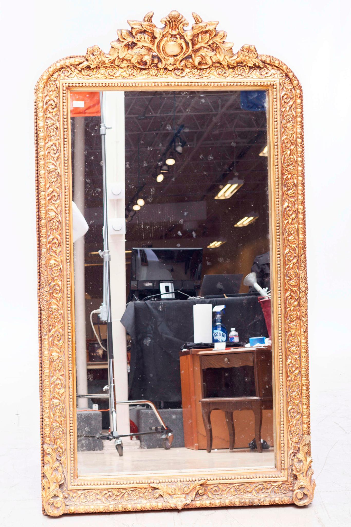 Large decorative gilt framed mirror (1 of 2)