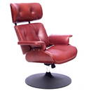 Leather upholstered armchair