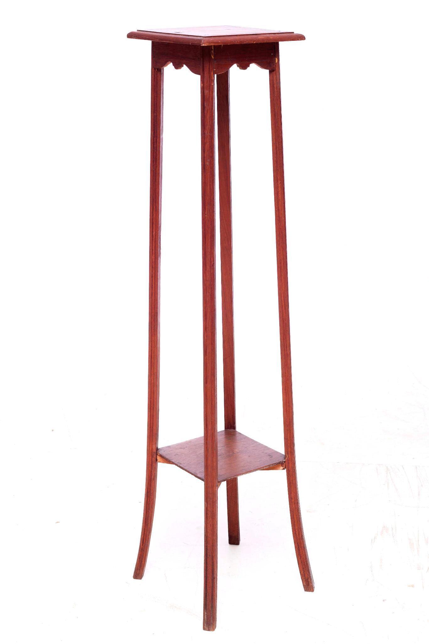 Primitive oak plant stand (1 of 2)