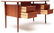Mid century modern teak desk with locking drawers - 3