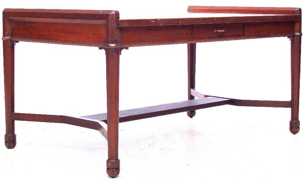 English-style mahogany partner"™s desk: 33" tall x 64" long x 39" wide
