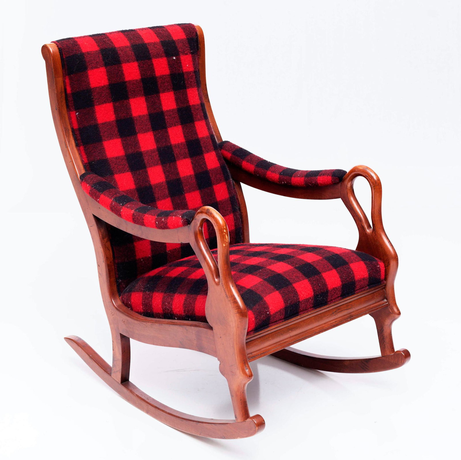 Plaid upholstered rocking chair: 39 tall x 24 wide