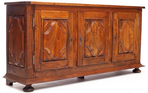 Carved Spanish-style 3-door sideboard (1 of 4)