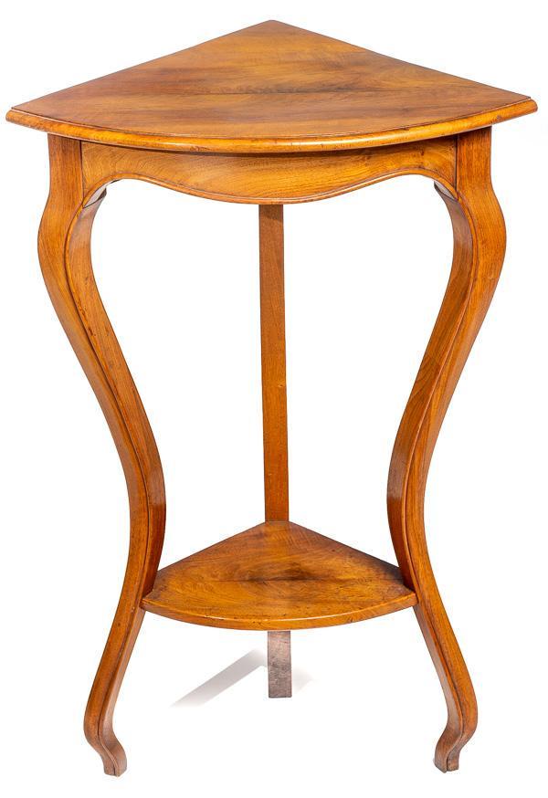 Oak tri-leg corner occasional table (1 of 4)