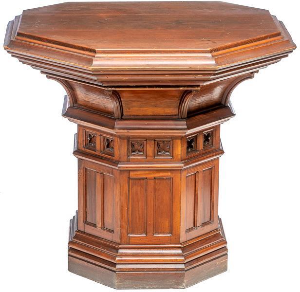 Gothic-style octagonal pedestal table (1 of 5)