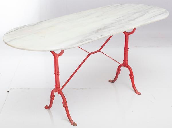 Marble-top cast iron patio table (1 of 3)