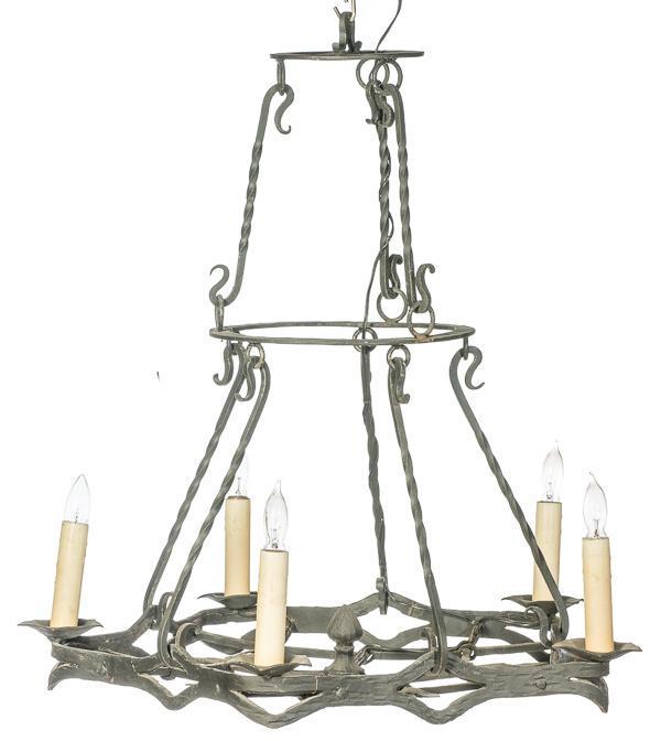 Wrought iron Spanish Revival-style chandelier (1 of 5)