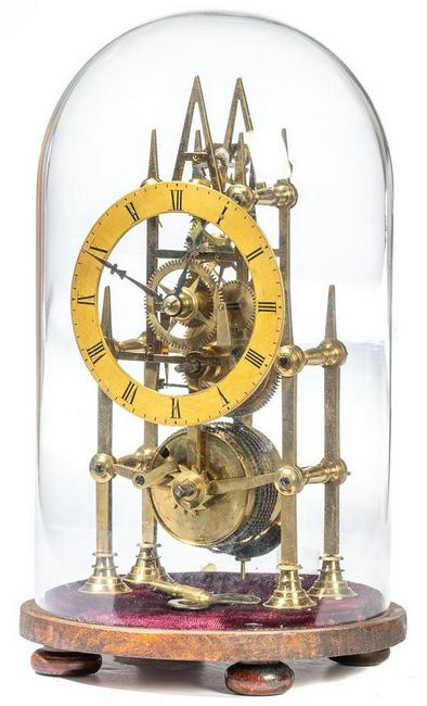 Miniature Single Fusee Skeleton Clock