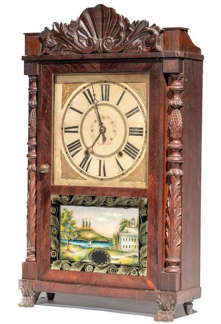 Carved Pillar and Splat Clock