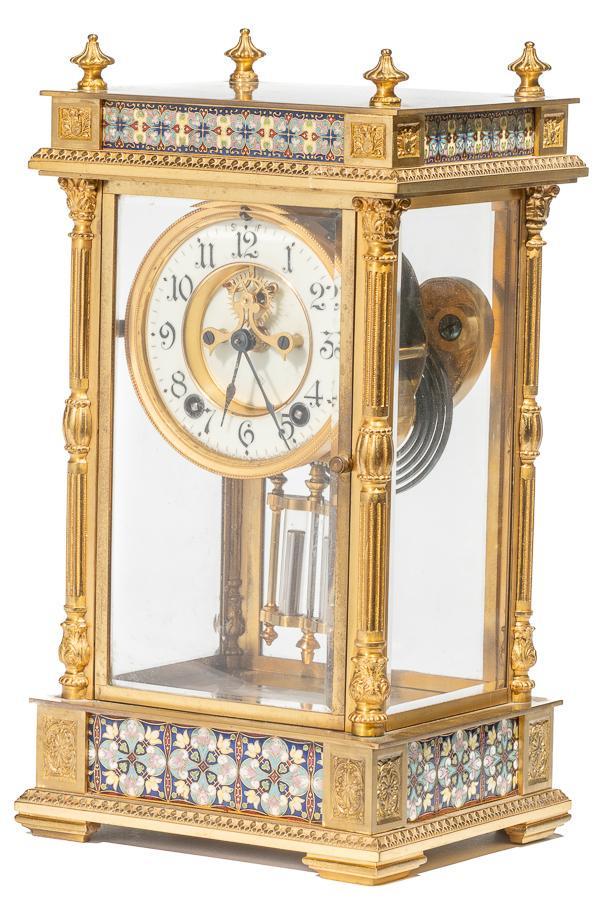 Ansonia Crystal Regulator Clock: Ansonia Crystal Regulator Clock Open escapement 13.25" tall, 7" wide, 6" deep