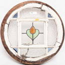 Stained Glass Porthole Window, 27.5" diameter