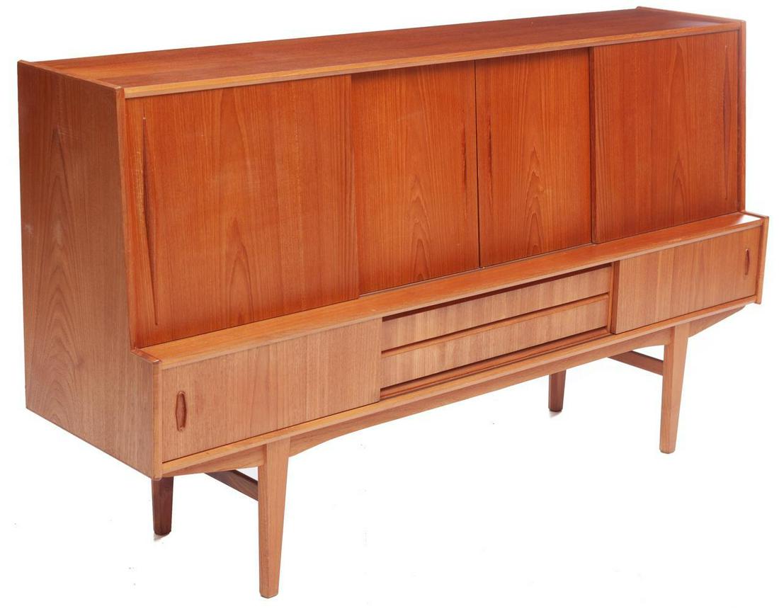 Retro Sliding Door Cocktail Highboard: 45" tall x 79" wide x 20" deep