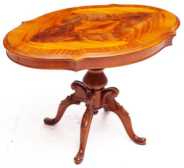 Pedestal Burl Wood Coffee Table: 24.5" tall x 37.5" long x 25.5" wide