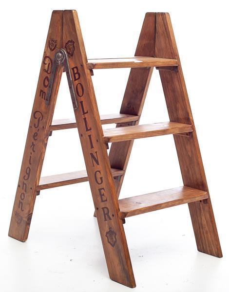 Small Oak Step Ladder: 32" tall x 27" wide