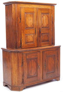 Pine 4 Door Shelved Cabinet: With key 75.5" tall x 58.5" wide x 22.5"deep