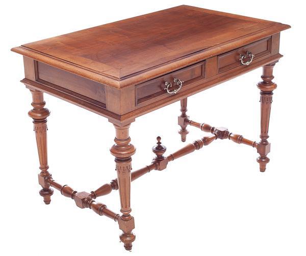 Louis Philippe Period Walnut 2 Drawer Desk, circa 1850 (1 of 4)