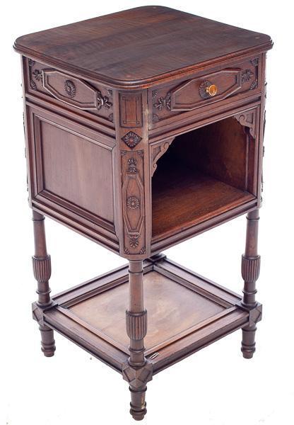 Napoleon III Period Walnut Nightstand, circa 1870: 31" tall x 17" wide x 15.5" deep
