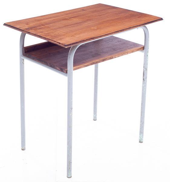 Metal and Wooden Child's Desk: 29.5" tall x 28" wide x 19" deep