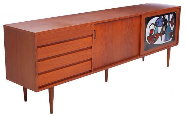 Mid-Century Teak Sideboard with Tiled Panel Door (1 of 4)