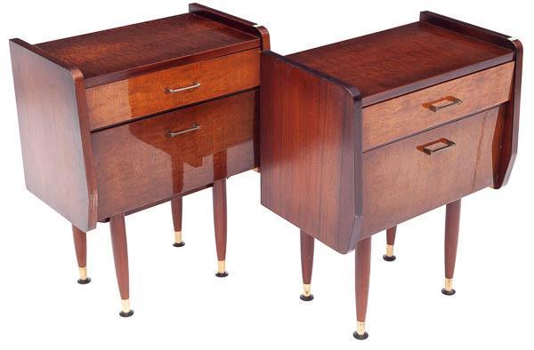 Pair of Mid Century Walnut Night Stands (1 of 4)