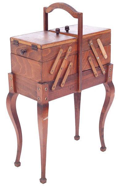 Walnut Cantilever Sewing Box (1 of 3)