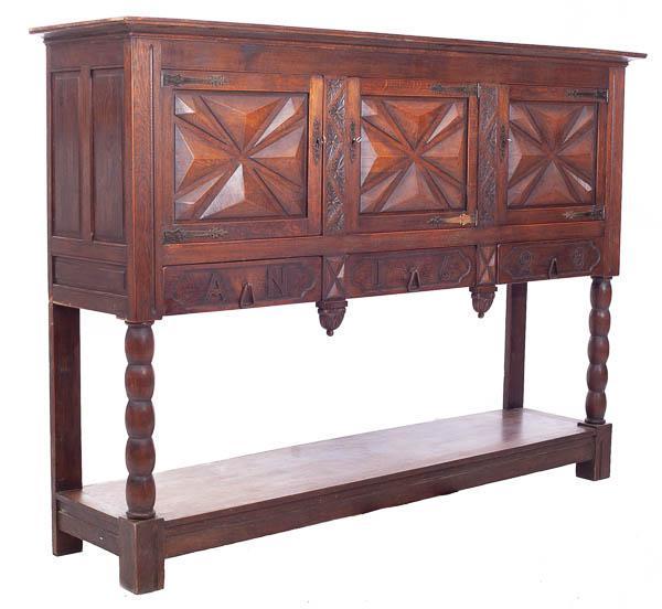 Spanish Renaissance-Style Oak Buffet, circa 1880 (1 of 4)