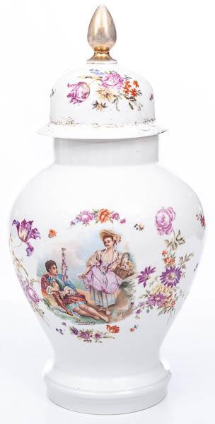 German Ceramic Decorative Lidded Temple Jar (1 of 3)