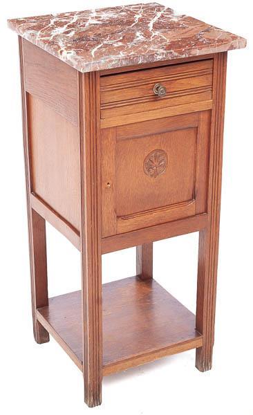 Oak and Marble Night Stand (1 of 6)