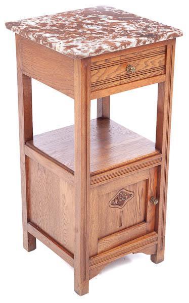 Oak and Marble Night Stand (1 of 4)