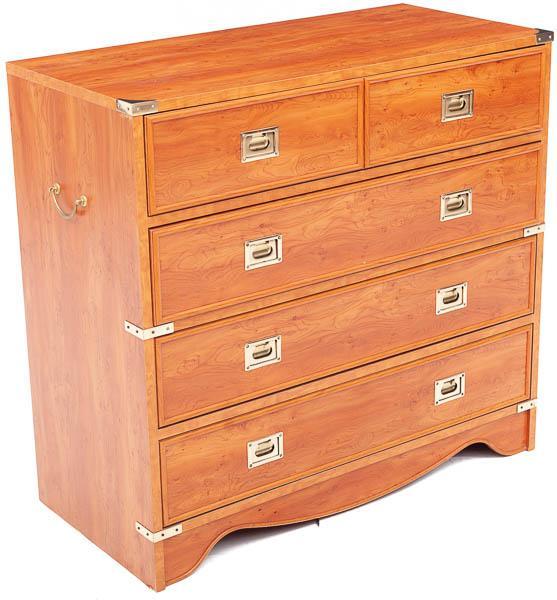 Fruitwood Two Over Three Campaign Chest of Drawers (1 of 4)