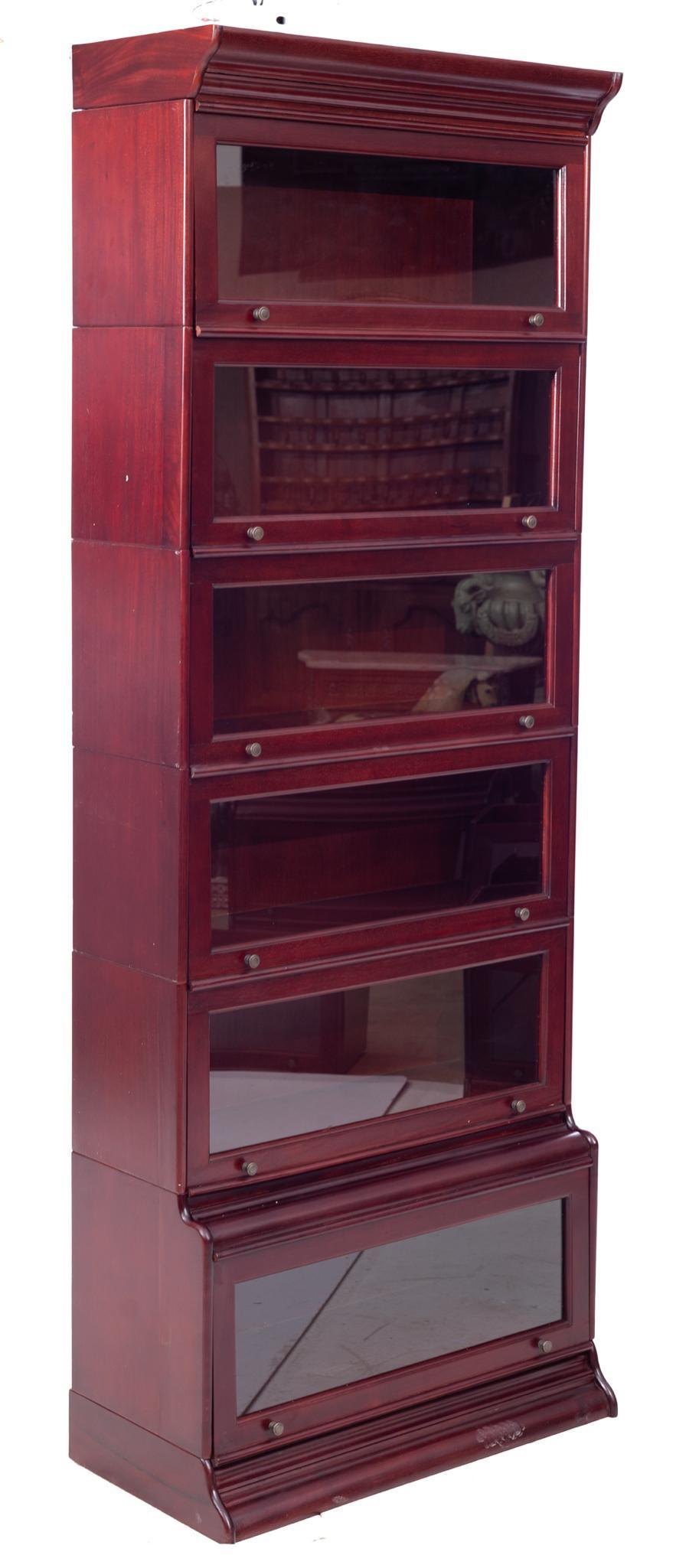 Reproduction Indonesian Stacking Barrister Bookcase: 90" x 33.5" wide x 14" deep
