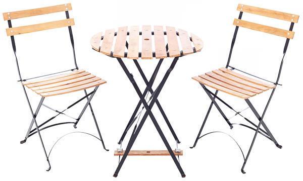 3 Piece Pine and Iron Patio Set to Include Table and 2 (1 of 4)