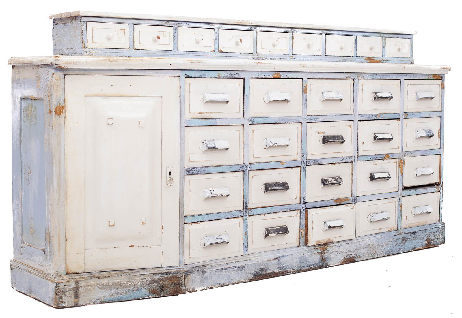 General Store-Style Painted Pine Apothecary Cabinet, (1 of 4)