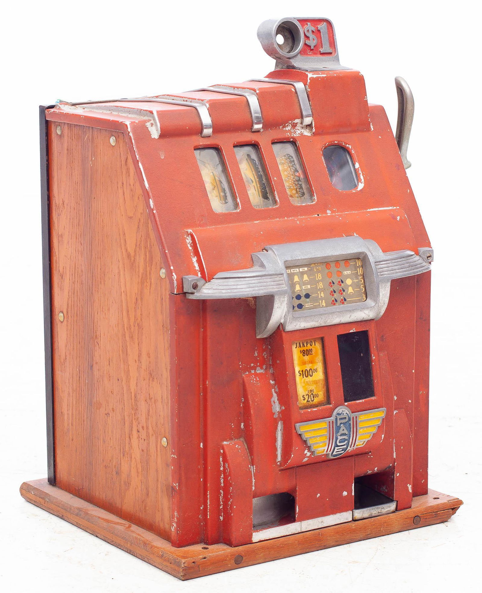 Vintage Pace Painted Metal 1 Dollar Slot Machine (1 of 3)
