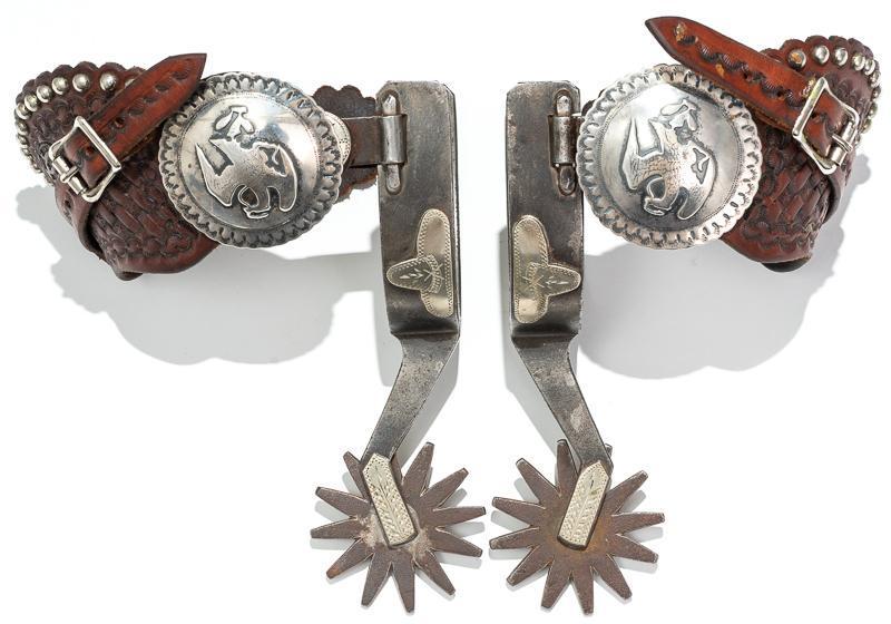 Jerry Cates #3599 Well Marked "Del Rio" Pattern Spurs (1 of 4)