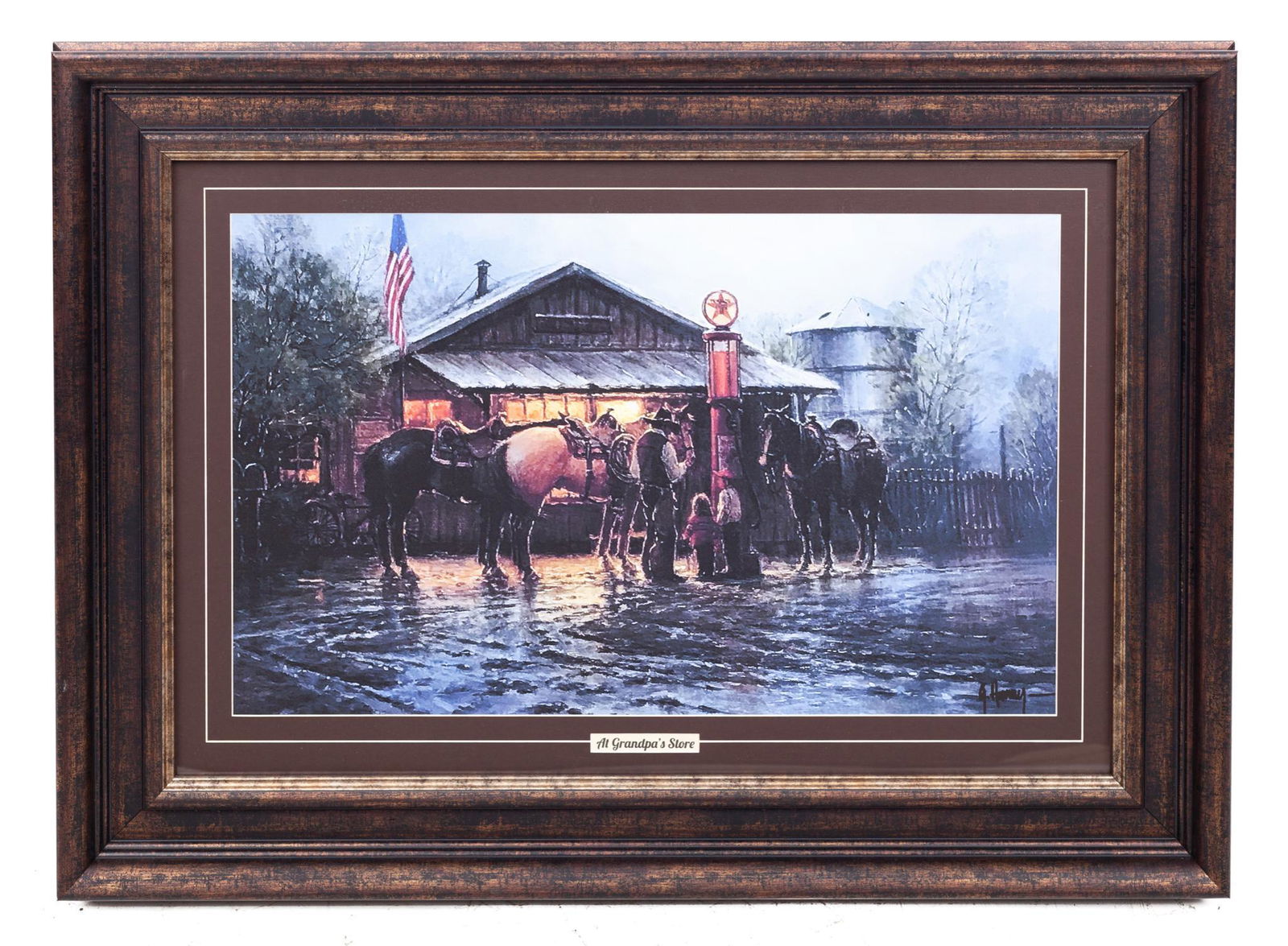 Signed and Framed Print by  G. Harvey, "At Grandpa's (1 of 4)
