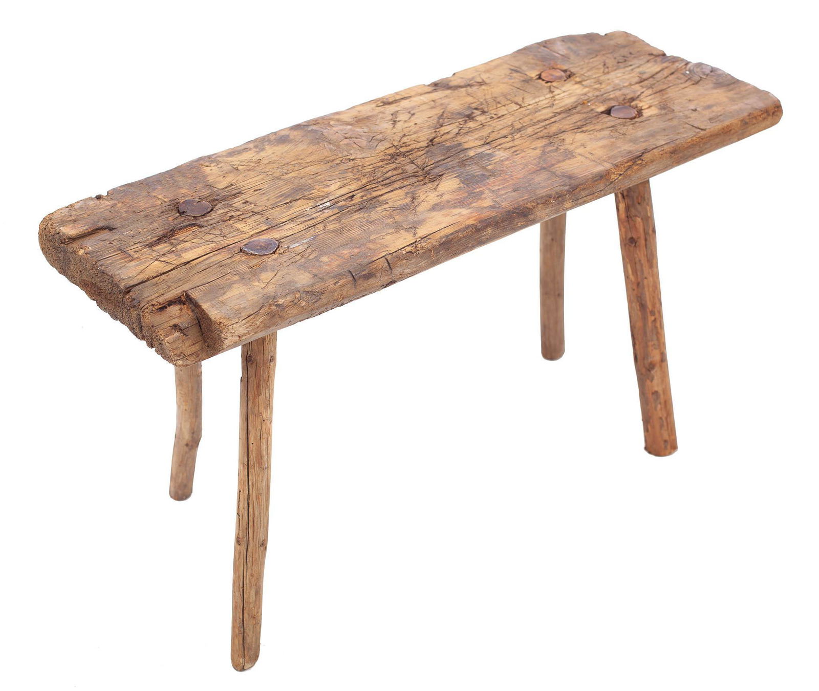 Primitive Wooden Stool, circa 1900 (1 of 2)