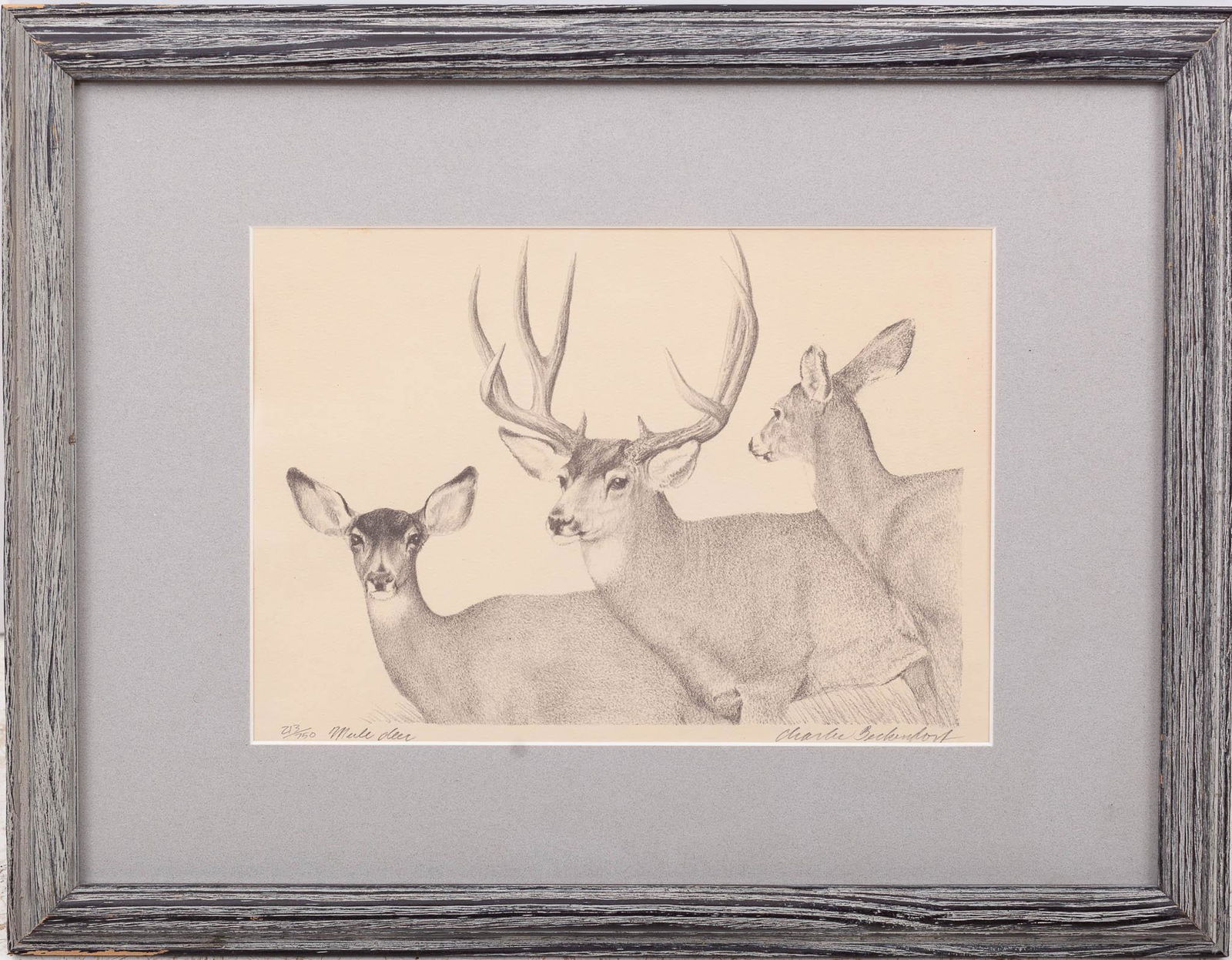 Signed and Framed Print by Charles Beckendorf, "Mule (1 of 4)